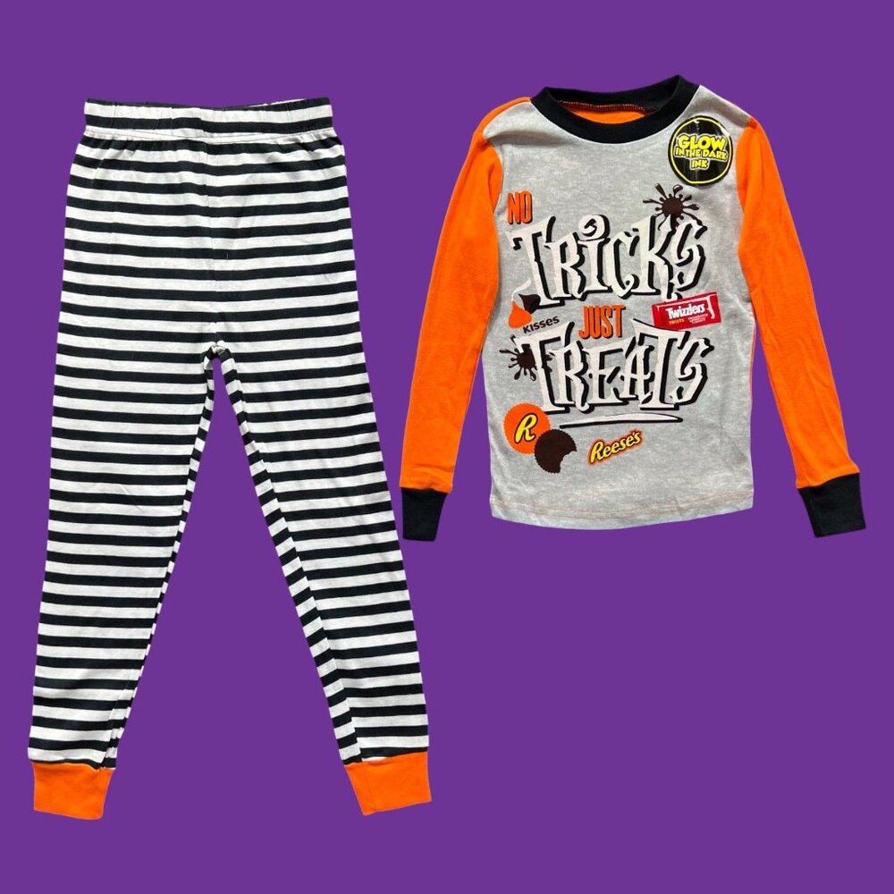 Hershey - Unisex Kids Glow In The Dark In Pajama - Orange /Gray/White - 6